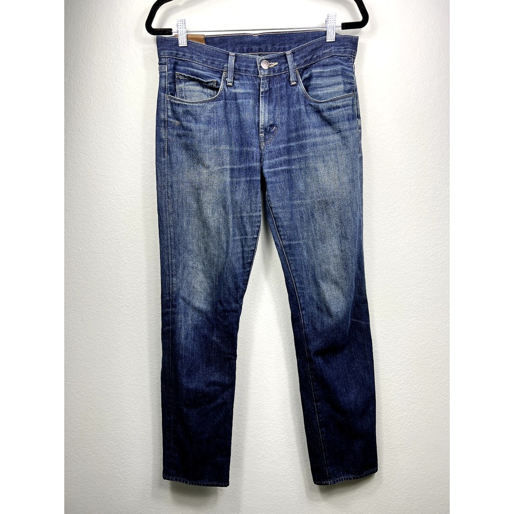 J BRAND Men's Tyler Perfect Slim Jeans 33 Dark Blue‎ Denim Distressed